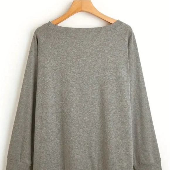 Floral MAMA Graphic Grey Women's Top - Picture 2 of 2